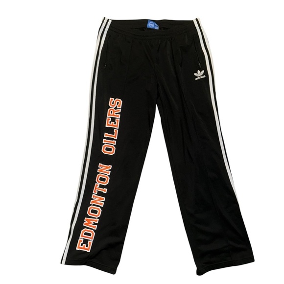 Adidas Black Sweatpants with Edmonton Oilers Logo - Picture 1 of 5